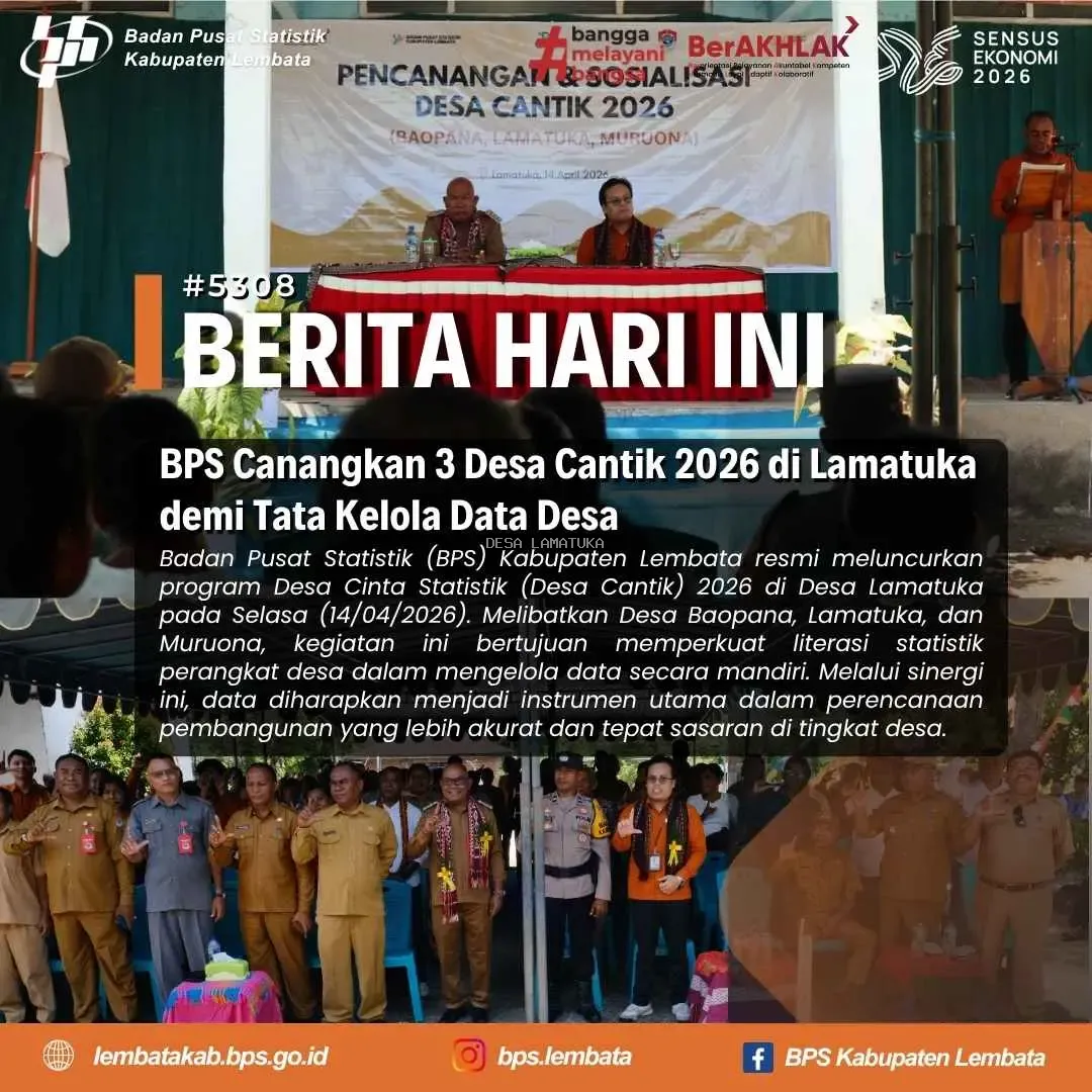 BPS Canangkan Tiga Desa Cantik 2026 di Kabupaten Lembata